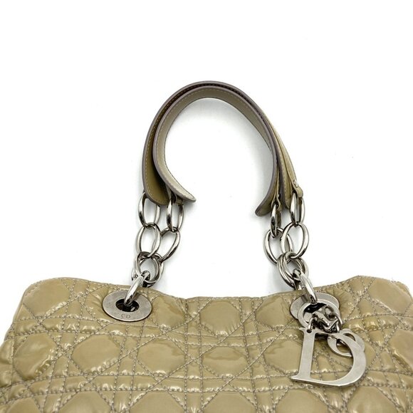 CHRISTIAN DIOR Cream Leather Shoulder Bag - Picture 6 of 12